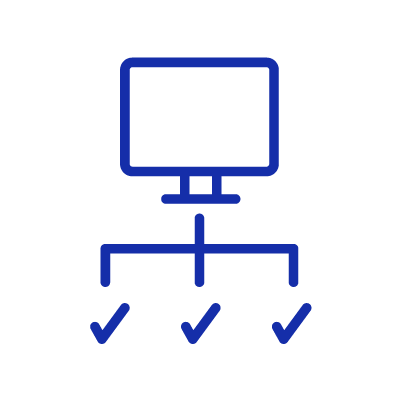 Monitor with checkmarks icon