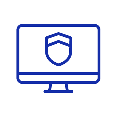 monitor with shield icon
